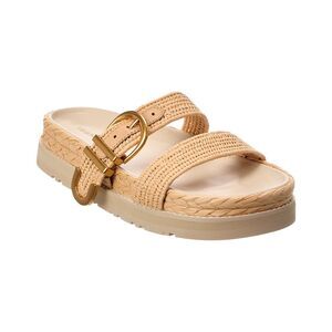 Simkhai Aida Raffia Buckle Sandal, Natural